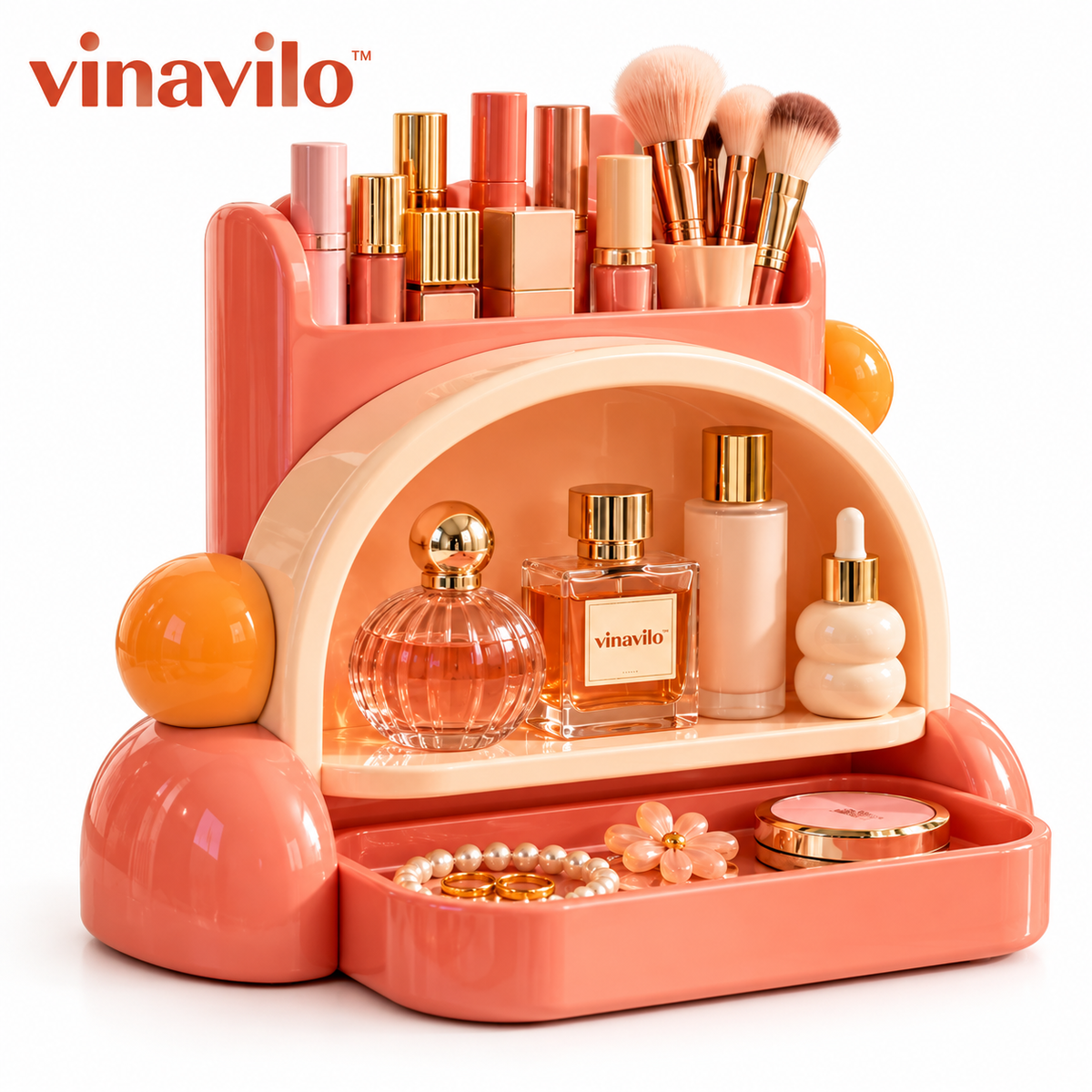 vinavilo™ Prism Pop Cosmetic Display Stand | Perfume Rack, Makeup Display Shelf, Vanity Storage