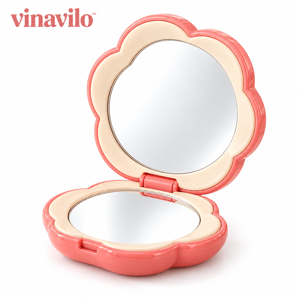vinavilo™ Pocket Bloom Folding Mirror | Portable Travel Mirror, Flower Compact, Purse Mirror