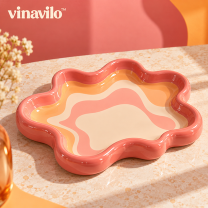 vinavilo™ Ripple Wave Jewelry Tray | Jewelry Organizer, Ring Dish, Dresser Catchall