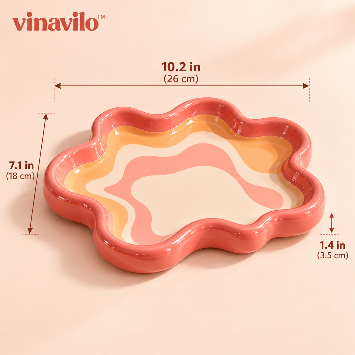 vinavilo™ Ripple Wave Jewelry Tray | Jewelry Organizer, Ring Dish, Dresser Catchall