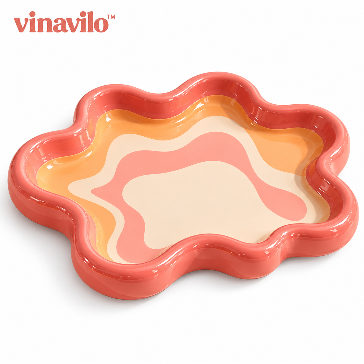 vinavilo™ Ripple Wave Jewelry Tray | Jewelry Organizer, Ring Dish, Dresser Catchall