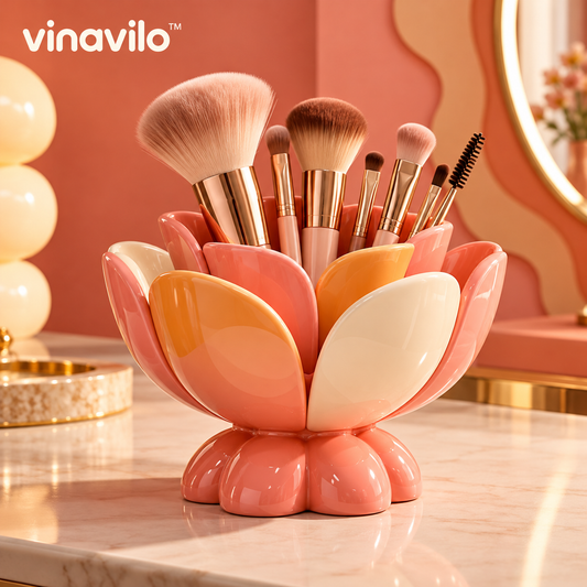 vinavilo™ Bloom Sculptural Makeup Brush Holder | Makeup Brush Cup, Beauty Tool Storage, Vanity Decor