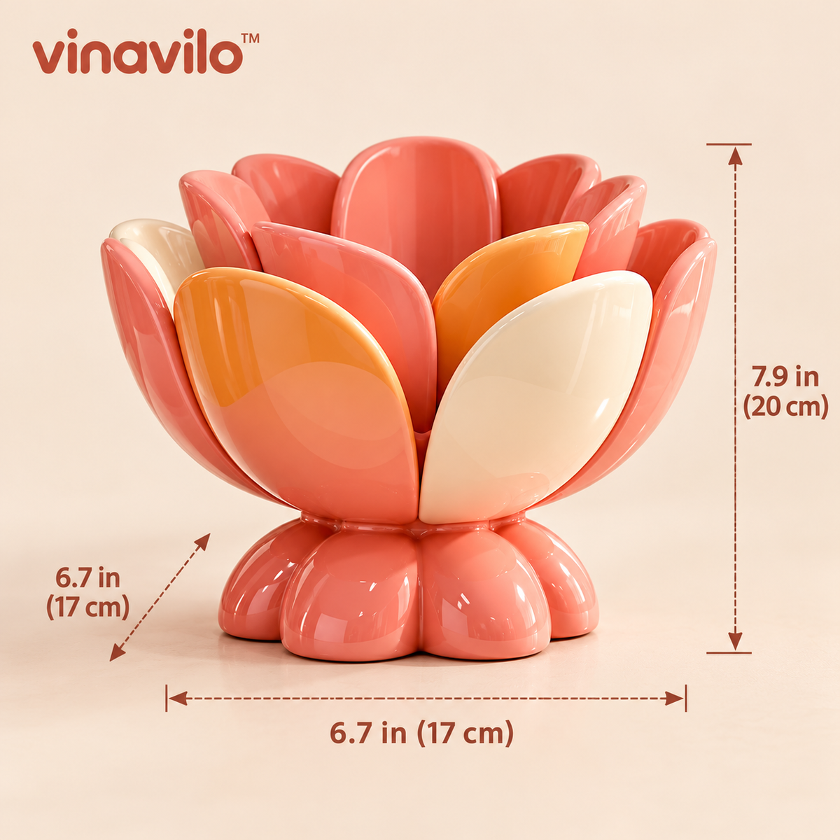 vinavilo™ Bloom Sculptural Makeup Brush Holder | Makeup Brush Cup, Beauty Tool Storage, Vanity Decor