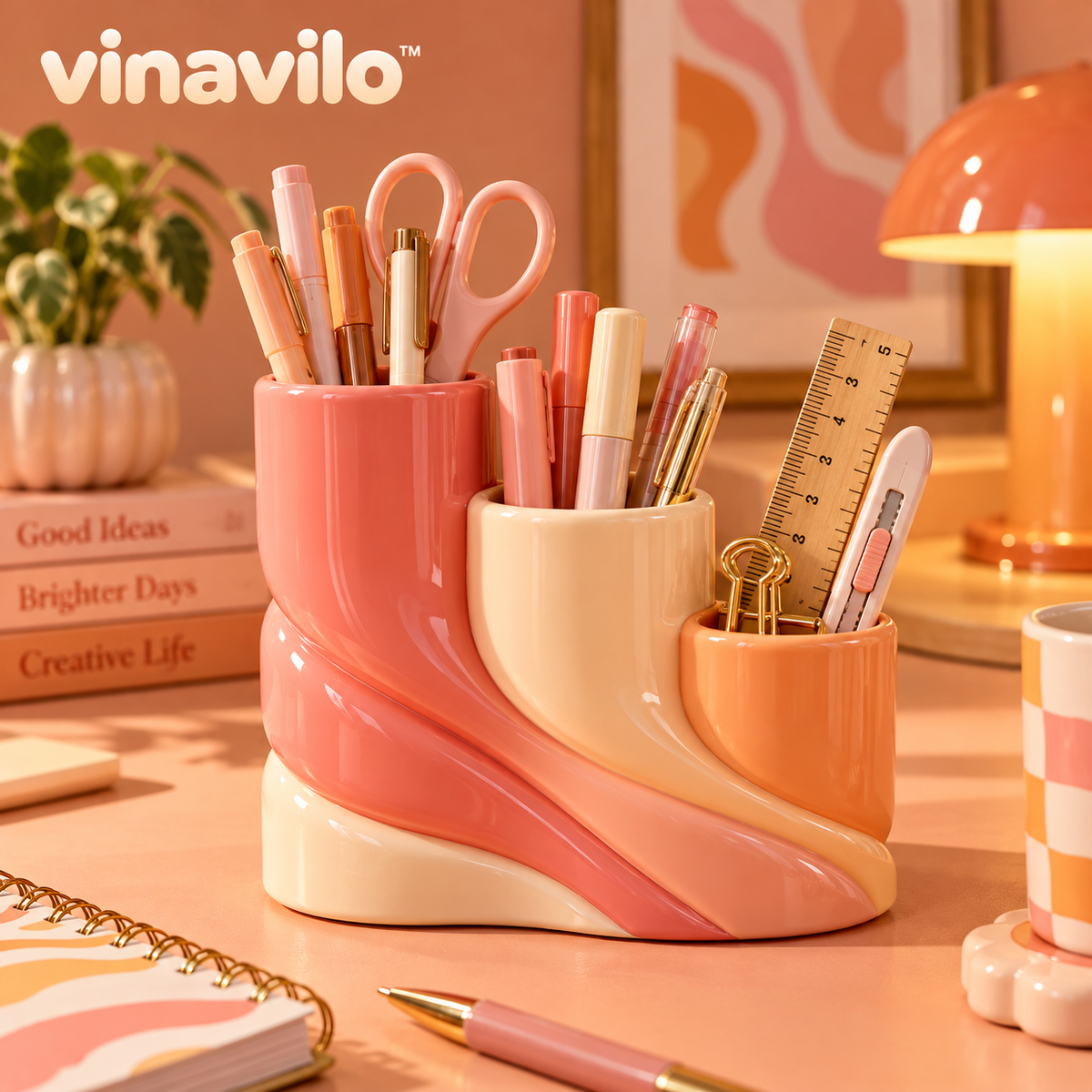 vinavilo™ Twist Pop Pencil & Tool Holder | Pen Cup, Pencil Holder, Desk Accessories