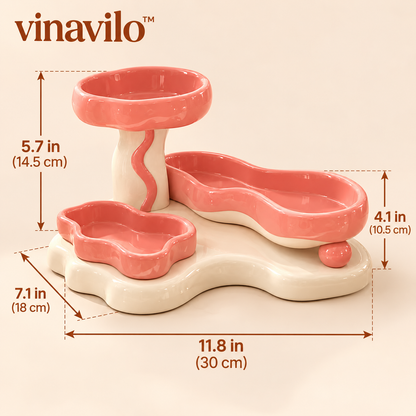 vinavilo™ Retro Swirl Vanity Organizer Tray | Makeup Storage, Tiered Cosmetic Tray, Beauty Organizer