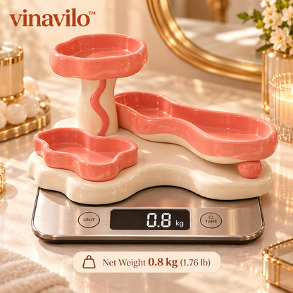 vinavilo™ Retro Swirl Vanity Organizer Tray | Makeup Storage, Tiered Cosmetic Tray, Beauty Organizer