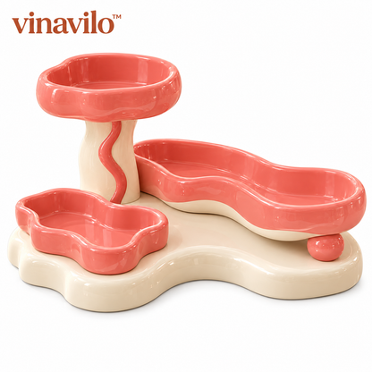 vinavilo™ Retro Swirl Vanity Organizer Tray | Makeup Storage, Tiered Cosmetic Tray, Beauty Organizer