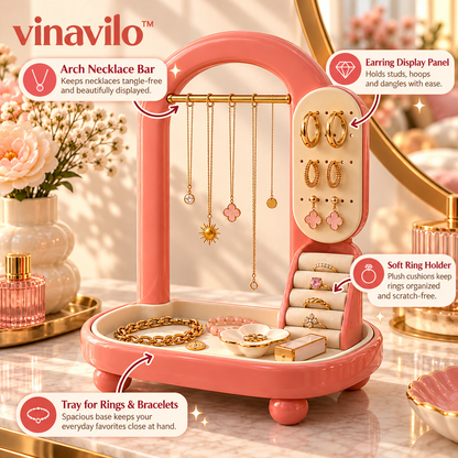 vinavilo™ Aura Arch Jewelry Display Stand | Necklace Holder, Earring Organizer, Ring Display