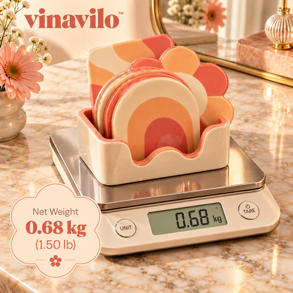 vinavilo™ Geo Pop Coaster Set | Colorful Drink Coasters, Geometric Table Decor