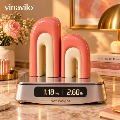 vinavilo™ Arc Duo Sculptural Bookends | Set of 2 Decorative Book Ends, Bookshelf Accessories